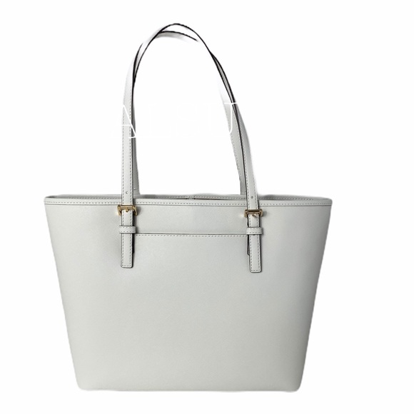 Michael Kors Carryall Tote Leather Optic White - Picture 2 of 9